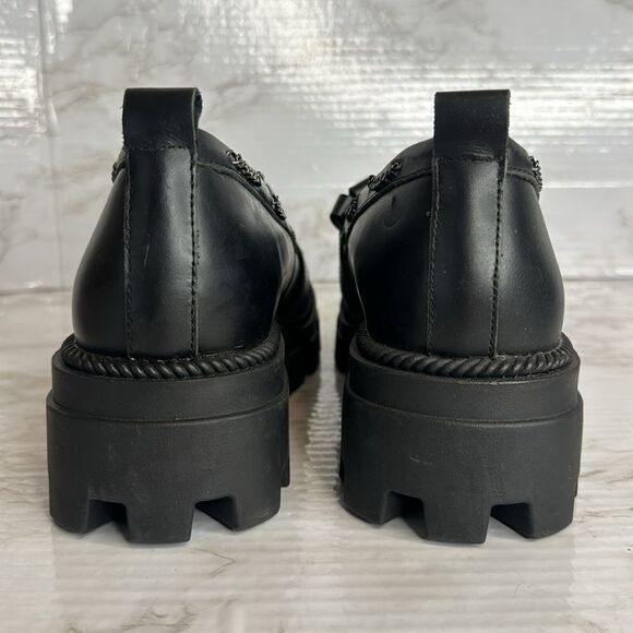 Kelsi Dagger Burke Black Lug Sole Loafer shoes size 8.5 - Picture 11 of 11